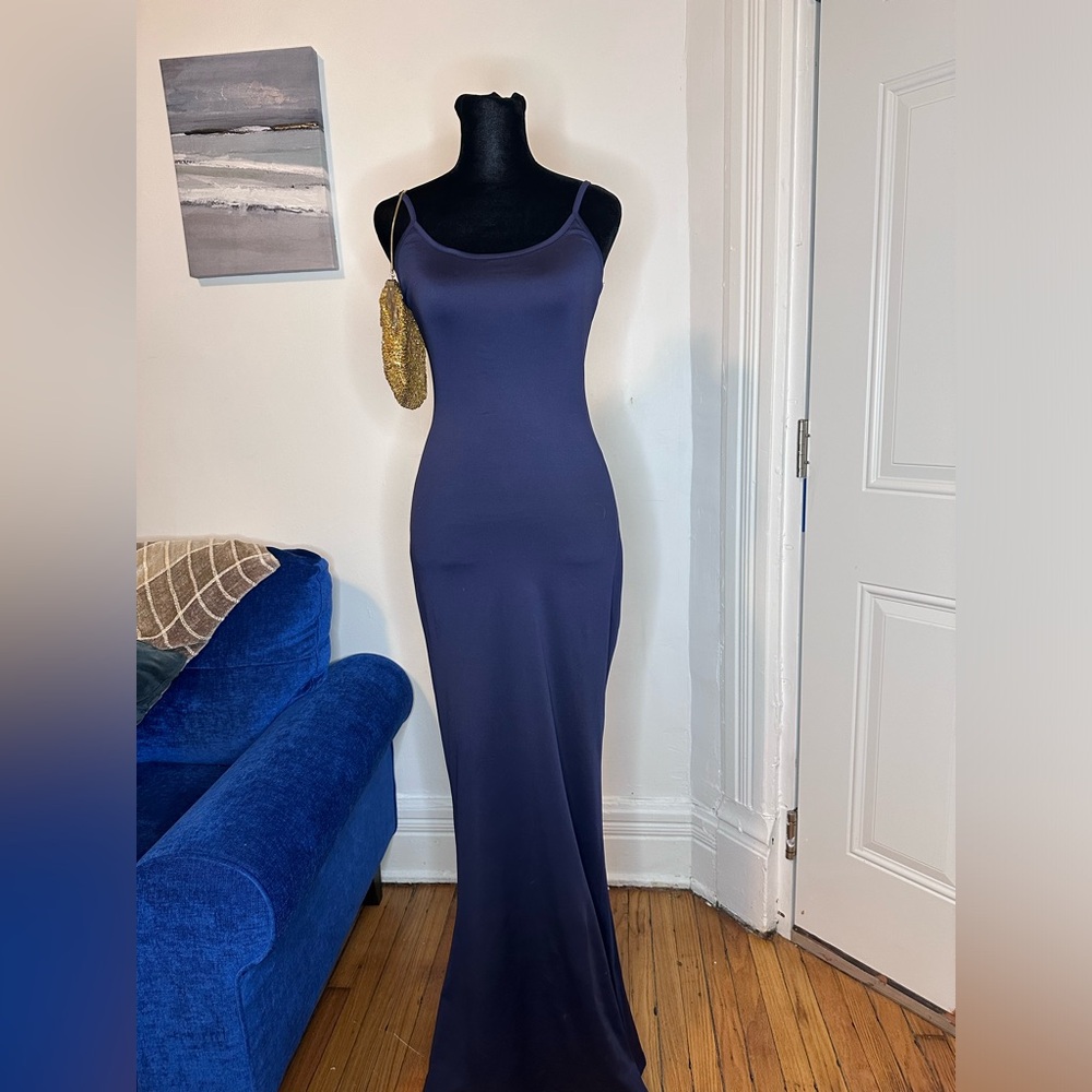Another Chill floor length Bodycon dress in Navy size Small